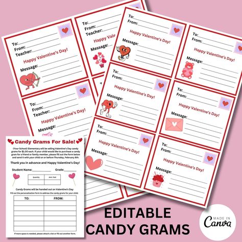 Pta Organization, Valentines Day Candy, Pta Fundraising, Organization Business, Candy Grams, School Pto, Canva Flyer, Lollipop Candy, Valentines School