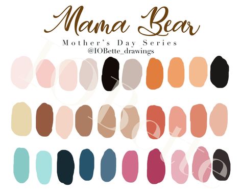 Mothers Day Colors, Mothers Day Color Palette, Day Color Palette, Ipad Procreate, Palette Color, Color Swatch, Good Notes, Mama Bear, Color Pallets