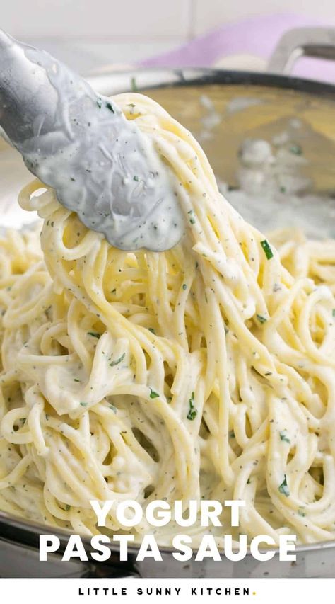 Yogurt Pasta Sauce, Pasta Al Cilantro, Recipe Using Plain Yogurt, Greek Yogurt Pasta Sauce, Pasta With Yogurt, Yogurt Pasta, Greek Yogurt Pasta, Mexican Mole, Cold Pasta Dishes