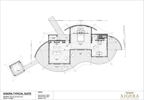 Xigera Safari Lodge, Safari Lodge Design, Lodge Floor Plans, African Safari Lodge, Lodge Plans, Okavango Delta Botswana, Lodge Kitchen, Bush Lodge, Luxury Safari Lodge