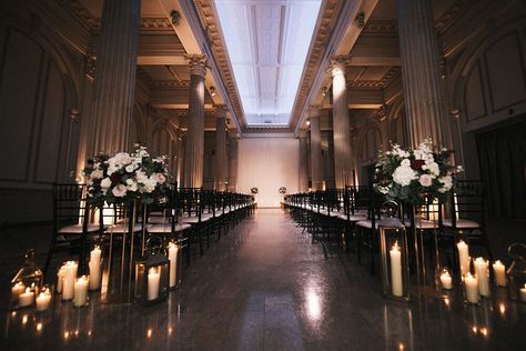 Ceremony Set Up Indoor, Treasury On The Plaza Wedding, The Treasury On The Plaza Wedding, Florida Winter Wedding, Treasury On The Plaza, Wedding Ceremony Decorations Indoor, Florida Wedding Reception, Florida Winter, Candlelit Wedding