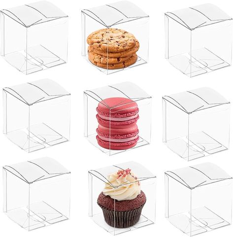 Nicunom 120 PCS Clear Favor Boxes, 2" x 2" x 2" Plastic Favors Boxes Gift Boxes Transparent Cube Boxes Single Individual Packaging for Macaron Candy Minigifts Wedding Party Baby Shower : Amazon.ca: Health & Personal Care Cake Pop Boxes, Clear Favor Boxes, Macaron Packaging, Clear Gift Boxes, Macaron Boxes, Bright Crystal, Lock Design, Cupcake Boxes, Cookie Packaging