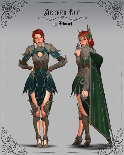 Archer Outfit, Mods Sims 4, Los Sims 4 Mods, Sims Medieval, Warrior Outfit, Medieval Clothes, Female Armor, Sims 4 House Design, Elf Clothes