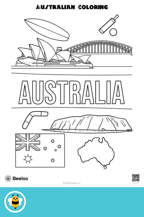 Advanced australia-themed coloring page for kids ages 7 and up. Featuring: Australia Coloring Australia Coloring Pages, Australia Projects For Kids, Australia Kids Crafts, Australia For Kids, Australia Crafts, Montessori Activities Preschool, Around The World Theme, Montessori Teacher, Reindeer Noses