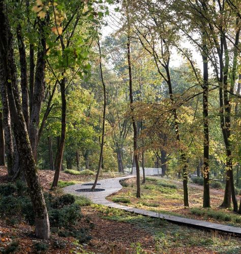 SOA Architekti created the park on the site of an old graveyard. Sou Fujimoto, Japanese Interiors, American Houses, Landscape And Urbanism, Public Park, Garden Studio, Garden Pathway, Forest Park, Walkway