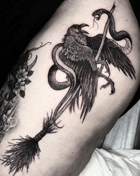 Black Veil Tattoo Salem, Victorian Witch, Sleeve Ideas, B Tattoo, Inked Magazine, Sleeves Ideas, Snake Tattoo, Black Veil, Black Tattoos