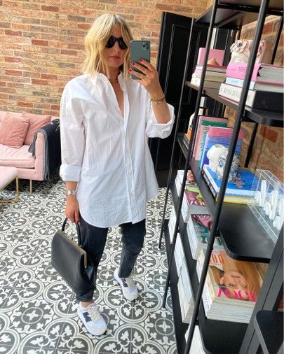 White Oversized Shirt Outfit, Oversized Button Down Shirt Outfit, Oversized Blouse Outfit, White Shirt Dress Outfit, White Button Down Outfit, Spring Uniform, Button Down Outfit, Oversized Shirt Outfit, Envy Clothing