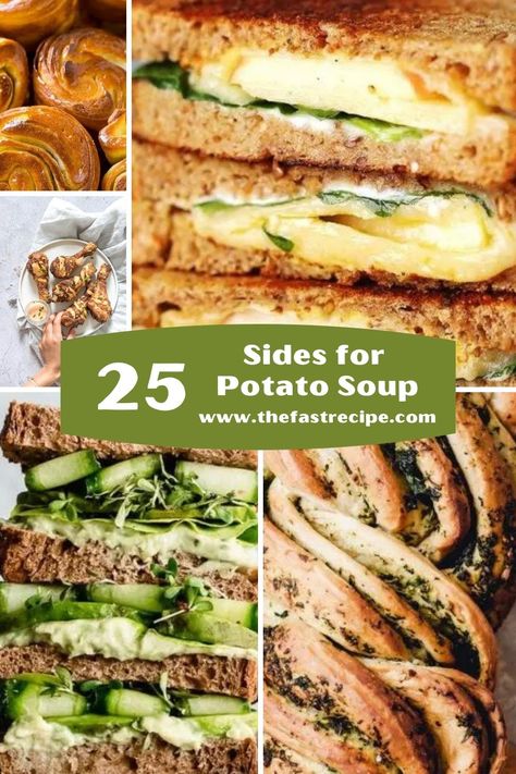 Have you ever wondered what to serve with potato soup? Here you will find 25 delicious from bread to rolls, biscuits, salads, and more. #thefastrecipe #whattoservewithpotatosoup #whattoservewithsoup #potatosoupsidedishes #potatosoupsides What To Eat With Potato Soup, Soup Party, Pastor Wife, Cheesy Potato Soup, Day After Christmas, Potato Chowder, Potato Soup Easy, Loaded Potato Soup, Soup Stew Recipes