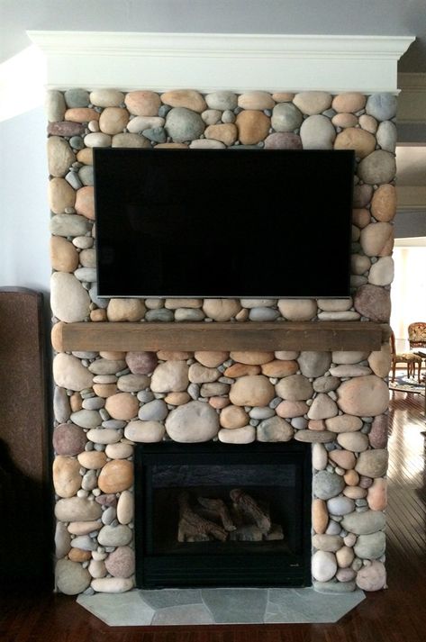 Hearth Remodel, Pellet Stove Ideas Living Rooms, Wood Burning Stove Ideas, Pellet Stove Ideas, Stone Fireplace Mantle, River Rock Fireplace, Stove Hearth, Wood Stove Hearth, Stove Ideas