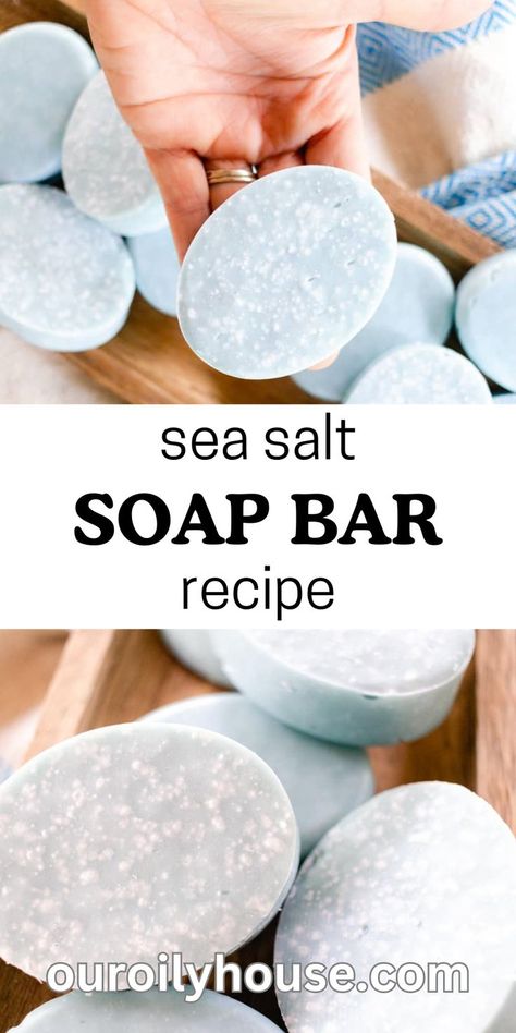 Salt Soap Bar Recipe, Soap Bar Recipe, Sea Moss Soap, Soap Scents, Bar Soap Recipes, Sea Salt Recipes, Sea Salt Soap, Salt Bar, Easy Soap Recipes