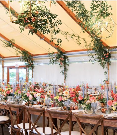 Castle Wedding Decor, Wedding Manifestation, Shades Of Coral, Nantucket Wedding, Forest Theme Wedding, Holy Matrimony, Head Table Wedding, Colorful Wedding Flowers, Field Wedding