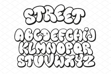 Bubble graffiti font. Inflated by winwin.art on @creativemarket Graffiti Bubble Numbers, Graffiti Lettering Design, Cool Bubble Letters Design, Grafitti Bubble Letters, Graffiti Lettering Capital, Bubble Graffiti Font, Bubble Words Font, Graffiti Lettering Fonts Alphabet, Grafitti Letters Alphabet