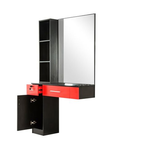 Tower Shelf, Salon Storage, Salon Mirror, Pedicure Station, Cafe Exterior, Mirror Furniture, China Beauty, Salon Mirrors, Single Mirror