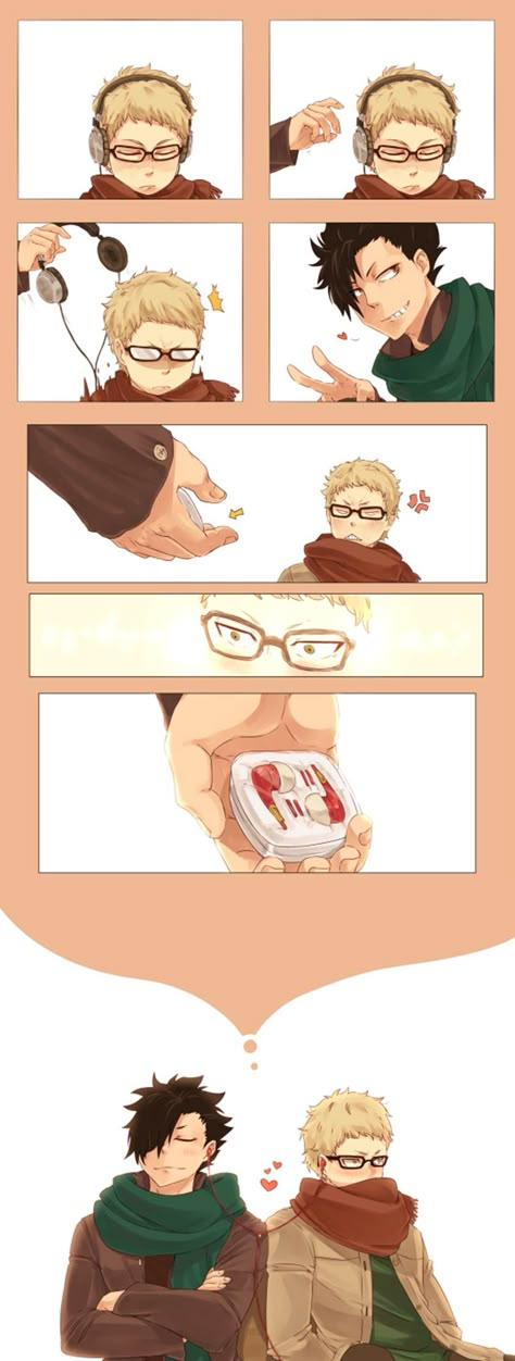 Tsukki X Kuroo, Kuroo X Tsukishima, Haikyuu Tsukishima, Haikyuu Volleyball, Bts Anime, Tsukishima Kei, Kuroo Tetsurou, Volleyball Anime, Haikyuu Funny