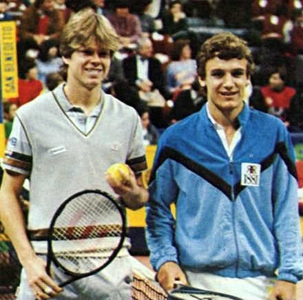 Stefan Edberg & Mats Wilander Mats Wilander, Stefan Edberg, Jimmy Connors, Tennis Pictures, Tennis Photos, Chris Evert, John Mcenroe, Tennis Legends, Childhood Memories 70s