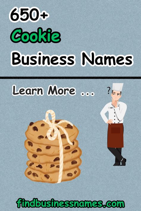 Explore the best Cookie Business Names to make your brand stand out in the baking industry! 

Find unique and catchy names that resonate with your target audience. 

Whether you're starting a cookie company or rebranding, these creative name ideas will help you leave a lasting impression. 

#CookieBusinessNames Cookie Names Ideas, Cookies Business Name Ideas, Cookie Names For Business, Cookies Name Ideas, Cookies Brand Name Ideas, Cookie Business Names, Biscuit Names, Cake Business Names, Cookies Branding