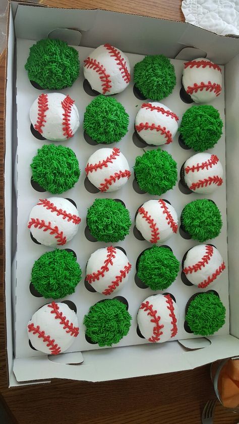 Baseball Birthday Cupcake Ideas, Rookie Of The Year First Birthday Cupcakes, Baseball Birthday Cupcakes, Baseball Themed Cupcakes, Baseball Cupcakes Ideas, Cupcakes For Sale, Baseball Cupcakes, 1st Birthday Cupcakes, Baseball Theme Birthday