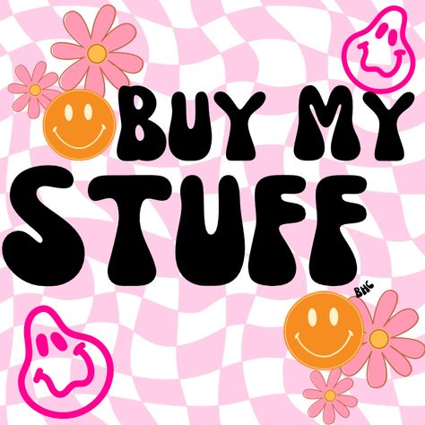 Online Shopping Profile Picture, Buy My Stuff Picture, For Sale Sign Design Aesthetic, Background For Selling Clothes, Closet Cleanout Picture, Buy My Stuff Sign For Facebook, Closet Clean Out Graphic, House Clean Out Sale Sign, Closet Clean Out Picture For Facebook