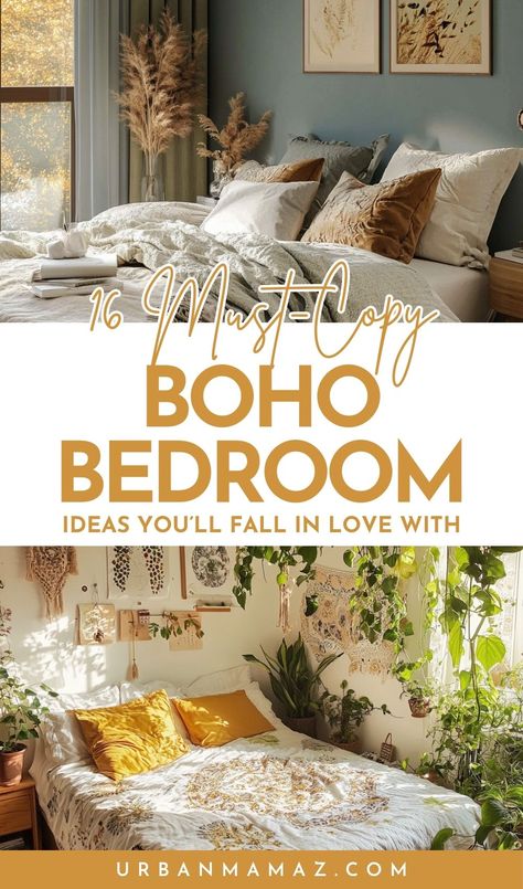 Looking for affordable Boho bedroom ideas to copy for a chic home? Check out this list of 16 must copy Boho bedroom ideas you'll fall in love with. Boho Bedroom Colors, Boho Girls Bedroom Ideas, Boho Room Decor Ideas, Neutral Boho Bedroom, Boho Inspired Bedroom, Bohemian Chic Bedroom, Boho Girls Bedroom, Bedroom Inspirations Cozy, Boho Bedroom Decor Ideas