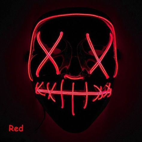 Killian Carson | Glyndon King | God Of Malice | Legacy Of Gods | Aesthetic Haloween Mask, Neon Mask, Cheap Masks, Scary Halloween Masks, Mascaras Halloween, Red Mask, Black Halloween Dress, Red Neon, Halloween Countdown