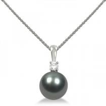 Diamond & Tahitian Black Pearl Solitaire Pendant 14K White Gold 10-11mm Classic Pearl Jewelry, Black Pearl Jewelry, Black Pearl Pendant, Black Pearl Ring, Diamond Drop Pendant, Fine Pearl Jewelry, Tahitian Pearl Pendant, The Black Pearl, Dancing Diamond