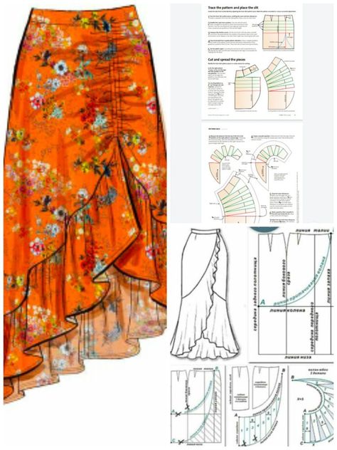 A Skirt Pattern, Skirt Sewing, Sewing Clothes Women, Fashion Design Patterns, Skirt Patterns Sewing, Sewing Diy, Sewing Skirts, Diy Sewing Clothes, Drafting Patterns