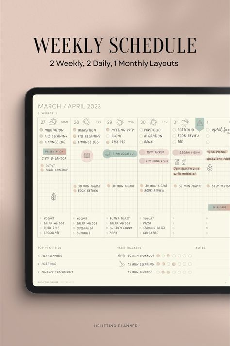 Dated Weekly Schedule Focused Essential planner for ipad Goodnotes Study Planner Printable Free, Free Weekly Planner Templates, Planner Weekly Layout, Planner Online, Retirement Planner, Simple Weekly Planner, Digital Planner For Goodnotes, 2024 Travel, Study Planner Printable