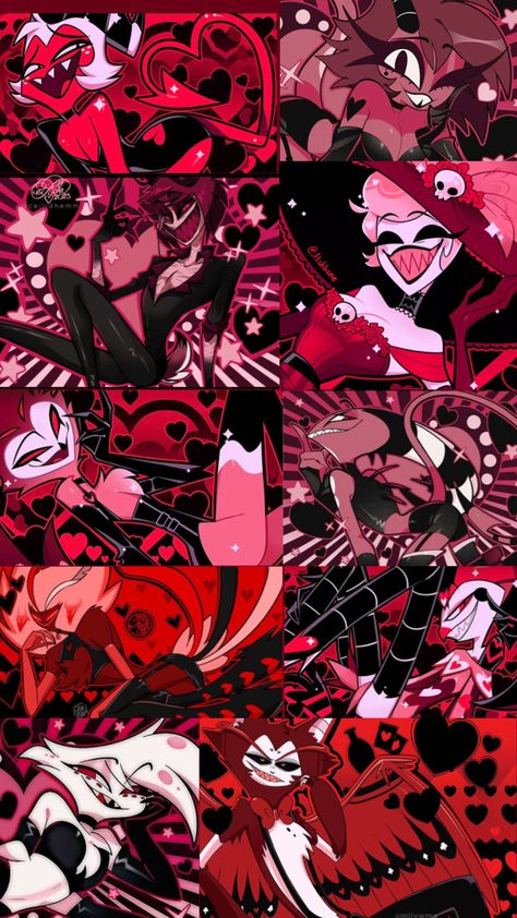 Valentines wallpaper Hazbin hotel/helluva boss❤️ Lauren + Core + Aesthetic, Helluva Boss Wallpaper, Hazbin Hotel Wallpaper, Hazbin Hotel And Helluva Boss, Hazbin Hotel Helluva Boss, Hotel Wallpaper, Boss Wallpaper, Hotel Trivago, Alastor Hazbin Hotel