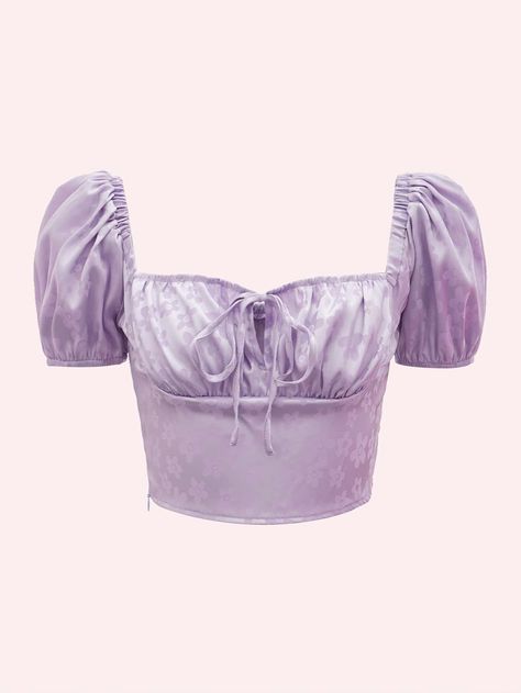 Dream Tops, Lilac Blouse, Purple Corset, Princess Shirt, Puff Sleeve Shirt, Birthday Board, Women Blouses, Lilac Purple, Shein Tops