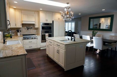 Cream color cabinet kitchen with island chandelier and dining table Cream Kitchen Cabinets With Contrasting Island, Parker And Bailey Kitchen Cabinet Cream, Luxury Cream Romantic Victorian Dress, Cream Mitchen Cabinets, Cream Kitchens, Cream Colored Kitchens, Kitchen Cabinets Design Ideas, Cream Colored Kitchen Cabinets, Cream Colored Cabinets