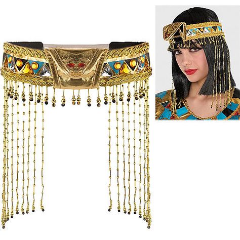 Diy Egyptian Headpiece, Diy Cleopatra Headpiece, Egyptian Halloween Costume, Cleopatra Headpiece, Egyptian Headpiece, Egyptian Themed Party, Egyptian Goddess Costume, Egypt Costume, Biblical Costumes