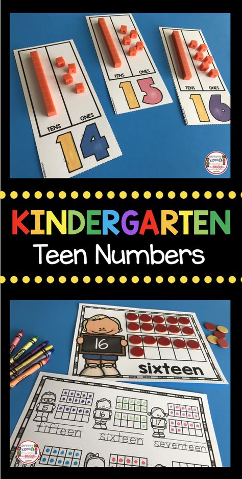 Teen Numbers Kindergarten, Kindergarten Math Free, Math Centers Kindergarten, Teen Numbers, Math Assessment, Numbers Kindergarten, Kindergarten Centers, Base Ten, Kindergarten Math Activities