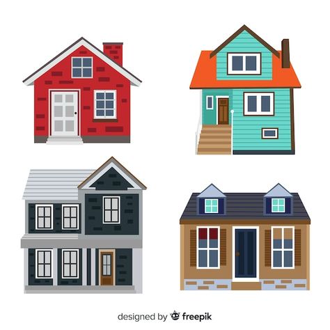 Premium Vector | Set of bungalow house countryside home flat illustration House Countryside, Countryside Home, Small Drawing, Countryside House, Small Drawings, Bungalow House, Flat Illustration, Vector Photo, Premium Vector