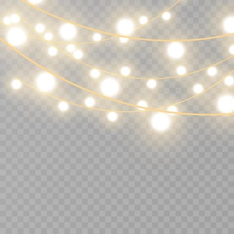 Christmas lights isolated on transparent... | Premium Vector #Freepik #vector #gold-lights #fairy-light #golden-lights #glitter Gold Lights, Glam Lighting, Vector Christmas, Fairy Light, Cute Fairy, Cat Character, Fox Art, About Christmas, Golden Lights