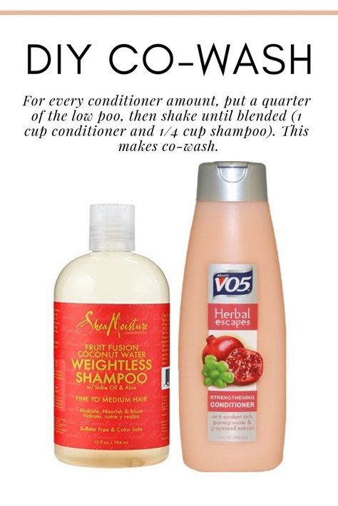 If you have a low poo shampoo (one without harsh sulfates of course), you can add 1/4 of that into a full amount of plain conditioner (without silicones and harmful alcohols of course). This is how you make a co-wash or a pre-wash. Enjoy my lovely friends! :-* Co Wash Products, Low Poo Shampoo, Cantu Hair Products, Wavy Hair Care, Hair Care Remedies, Low Porosity Hair Products, Natural Hair Care Tips, Healthy Hair Care, Lovely Friends