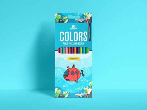 Free Pencil Colors Packaging Mockup on Behance Pencil Box Design, Kids Stationary, Postcard Mockup, Packaging Design Trends, Free Mockup Templates, Iphone Mockup, Packaging Designs, Print Mockup, Pencil Box