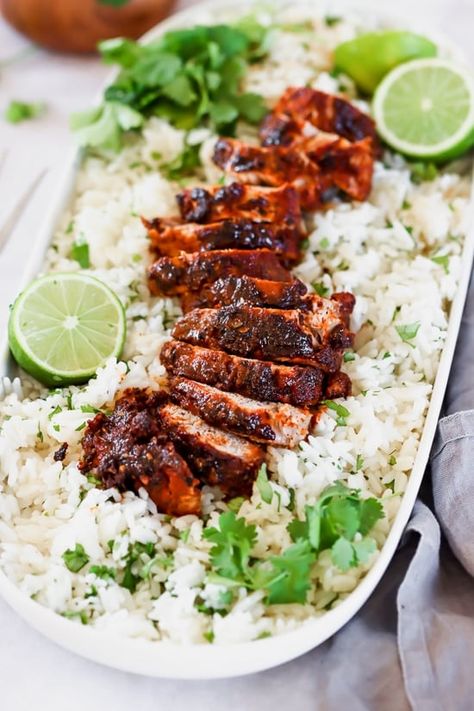 Make this flavorful grilled pork tenderloin seasoned with homemade Mexican adobo seasoning for a tasty weeknight dinner! #pork #porktenderloin #adobopork #grilledpork Adobo Seasoning Recipe Dinners, Healthy Pork Dinner, Mexican Adobo, Adobo Pork, Paleo Pork Tenderloin, Grilled Pork Tenderloin Recipes, Dinner Pork, Healthy Pork Recipes, Grilled Recipes