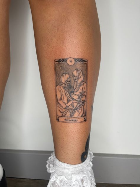 Fine line work done in private LA studio Fine Line Tarot Tattoo, The Lovers Tarot Card Tattoo, Lovers Tarot Card, Tarot Card Tattoo, Tarot Tattoo, The Lovers Tarot Card, The Lovers Tarot, Card Tattoo, 1 Tattoo