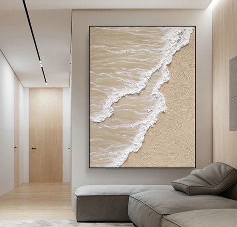 White ocean wave textured paintingsea beach paintingwhite - Etsy Szwecja Sea Beach Painting, Wave Landscape, Sky Paintings, Beach Sunset Painting, Textured Abstract Painting, Modern Remodel, Painting Ocean, Surfboard Art, Relaxing Colors