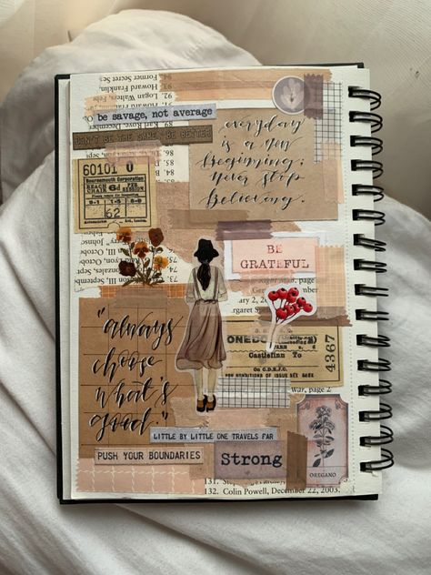 Aesthetic Journal Ideas Vintage, Journal Ideas Aesthetic Vintage, Vintage Aesthetic Journal, Vintage Journal Ideas, Scrapbook Journal Aesthetic, Bullet Journal Vintage, Vintage Bullet Journal, January Bujo, Cute Scrapbooks