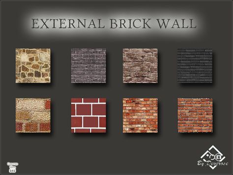 Eight walls ideal for outdoor, modern  Found in TSR Category 'Sims 4 Walls' Exterior Walls Sims 4 Cc, Sims 4 Brick Wallpaper, Sims 4 Outside Wall Cc, Sims 4 Cc Outdoor Walls, Sims 4 Cc Outdoor Wallpaper, Sims 4 Brick Cc, Sims 4 Cc Exterior Wallpaper, Sims 4 Wood Paneling Cc, Sims4 Cc Walls