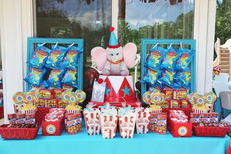 First Birthday Circus Party Birthday Party Ideas | Photo 1 of 22 | Catch My Party Carnival Birthday Theme, Dumbo Birthday Party, Carnival Baby Showers, Circus 1st Birthdays, Circus Birthday Party Theme, Carnival Birthday Party Theme, Circus Theme Party, Carnival Themed Party, Twins 1st Birthdays