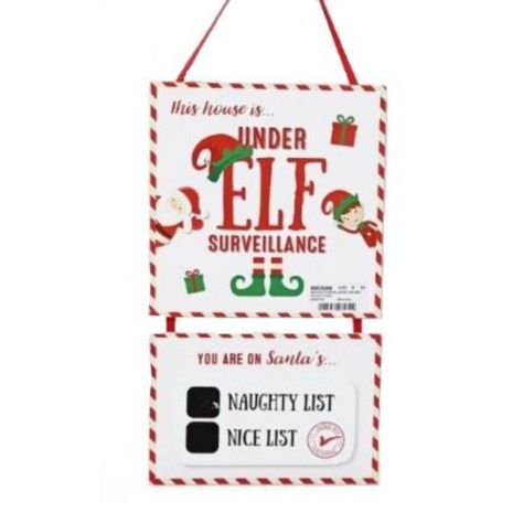 Elf Surveillance, List For Christmas, Mini Chalkboards, Christmas Chalkboard, Nice List, Wholesale Gifts, Christmas Display, Traditional Christmas, Wall Plaque