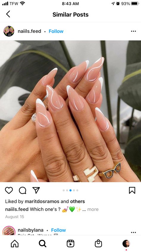 Rounded Acrylic Nails, Almond Acrylic Nails Designs, Acrylic Nails Almond Shape, Elegant Touch Nails, Punk Nails, Subtle Nails, Almond Nails Designs, Acrylic Nails Coffin Pink, Almond Acrylic Nails