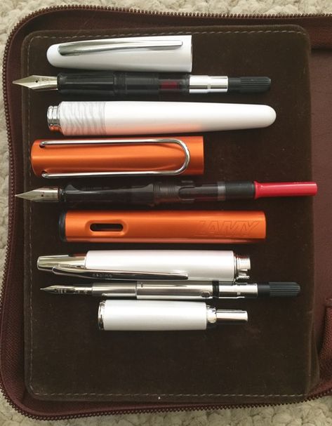 Cartridge converter pens (T-B: Pilot Metropolitan, Lamy Al-Star, Pilot Decimo) Pilot Metropolitan, Fountain Pens, Great Ideas, Fountain Pen, How Many, Pen, Writing