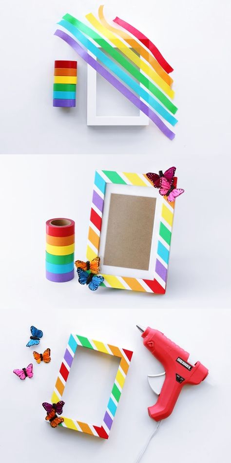 Beautiful-DIY-Photoframe-Ideas Cool Picture Frames, Frames Diy Crafts, Photo Frame Crafts, Kerajinan Diy, Picture Frame Crafts, Diy Photo Frames, Diy Xmas Gifts, Frame Ideas, Diy Picture Frames