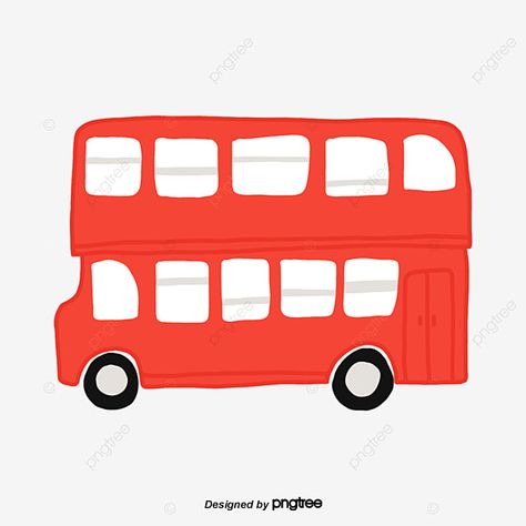 Cartoon Bus Drawing, Double Decker Bus Drawing, Bus Clipart, Cartoon School Bus, Double Deck Bus, Bus Drawing, Bus Crafts, Bus Cartoon, Bus Png