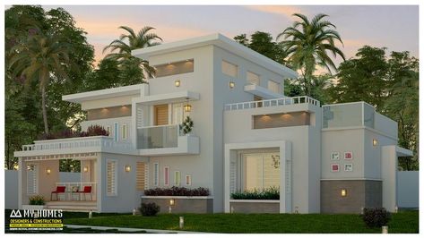 Contemporary home design kerala Budget Home Design, Kerala Home Design, Low Budget House, Small House Design Architecture, House Design Architecture, House Models, Contemporary Home Design, Kerala Home, Small House Front Design