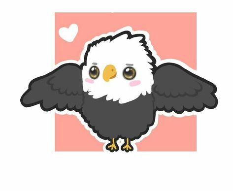 Eagle Cartoon, Childrens Book Characters, Eagle Drawing, Chibi Drawings, Kawaii Animals, Cute Animal Drawings, Anime Couples Drawings, Cartoon Illustration, Character Design Inspiration