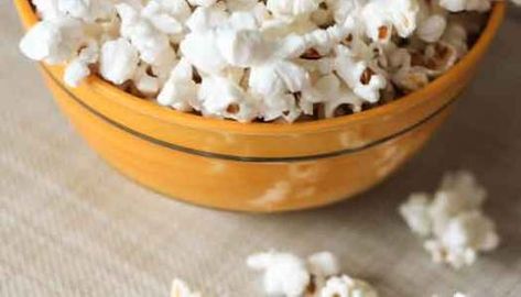 Healthier Caramel Puff Corn – Four More Bites Coconut Oil Popcorn Recipe, Caramel Puffed Corn Recipe, Coconut Popcorn, Coconut Oil Popcorn, Healthy Banana Pudding, Chicken And Shrimp Alfredo, Recipes Clean Eating, Clean Desserts, Healthy School Snacks